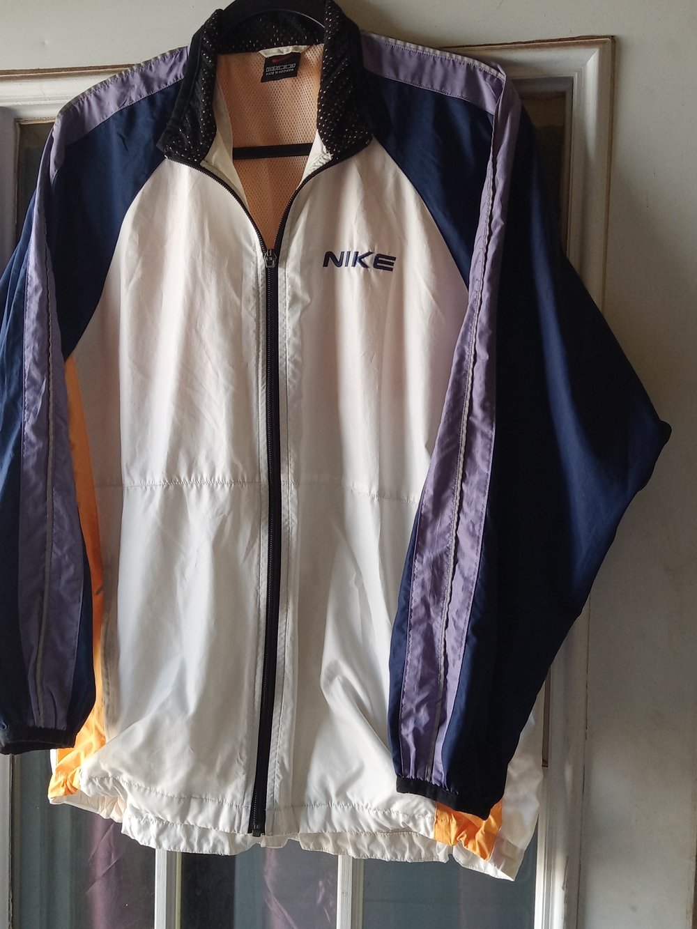 Nike Vintage Windbreaker Jacket in White, Navy & Purple